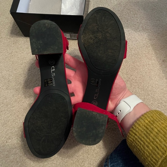 Ruby Red Block Heels - Picture 5 of 9